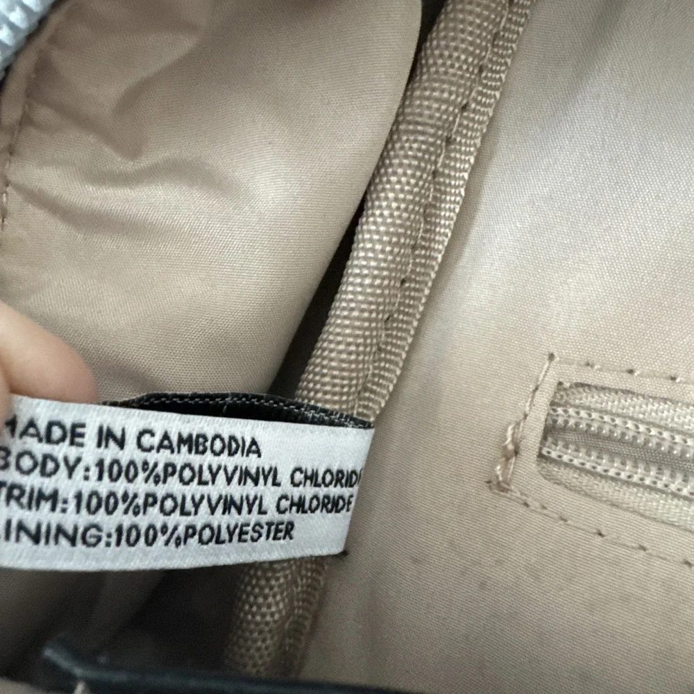 Nine West Color block Mini Backpack Beige, Black, & Cream